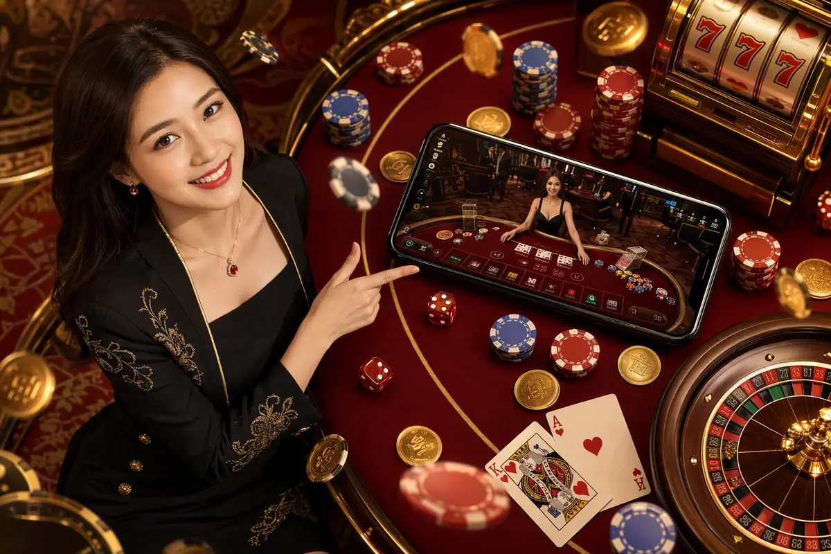 syabass99 Casino live dealer baccarat table